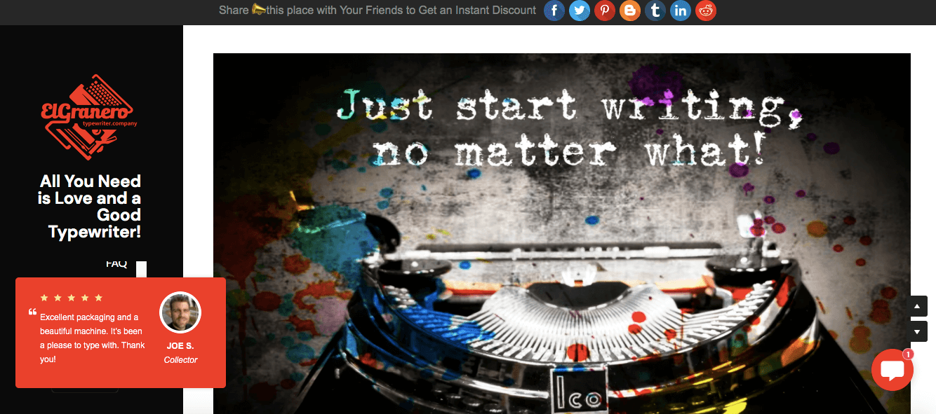 a testimonial pop-up on a website built on Strikingly a testimonial pop-up on a website built on Strikingly